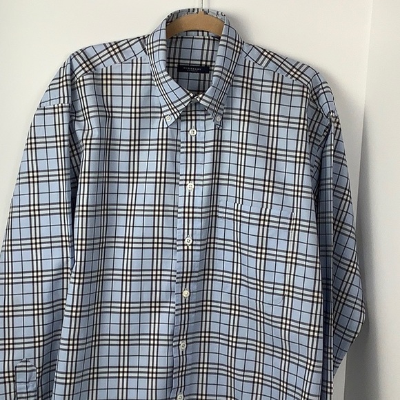 Burberry London Men’s Blue/Brown Plaid button down shirt - Picture 1 of 10